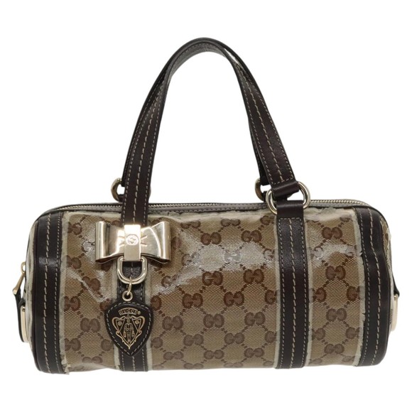 GUCCI GG Crystal Hand Bag Beige Gold 181485 Auth 96794 - Picture 13 of 16